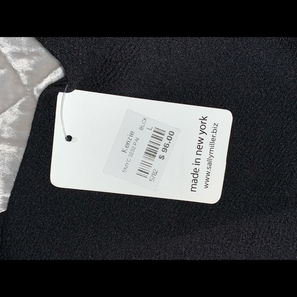 NEW black dress with blue/white stripes on side - Picture 5 of 5